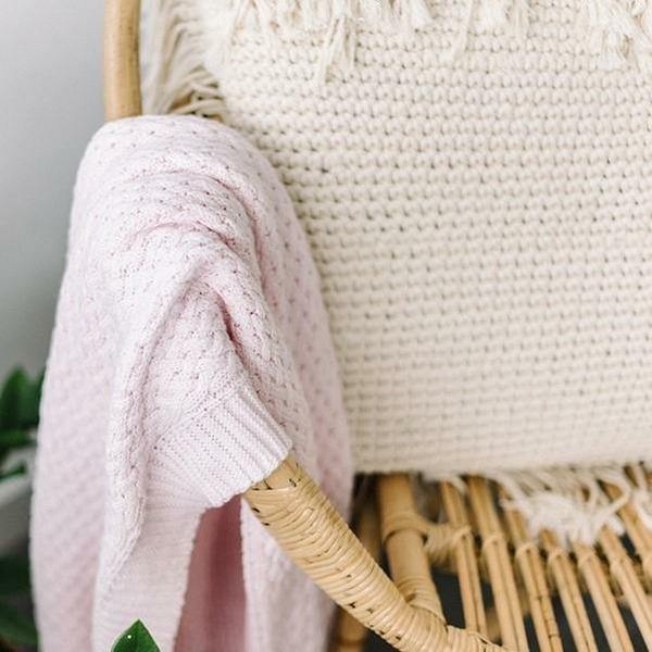 Blush Pink - Diamond Knit Blanket - Ditto kids